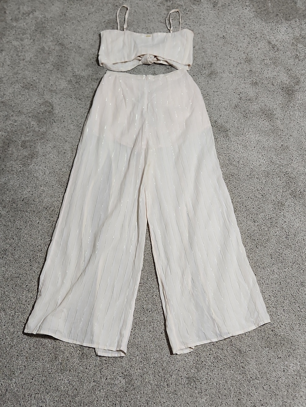 Beach Bunny Eastyn Top (Medium) and Ramsey Pant (Small) Set in Metallic Stripe - Picture 10 of 10